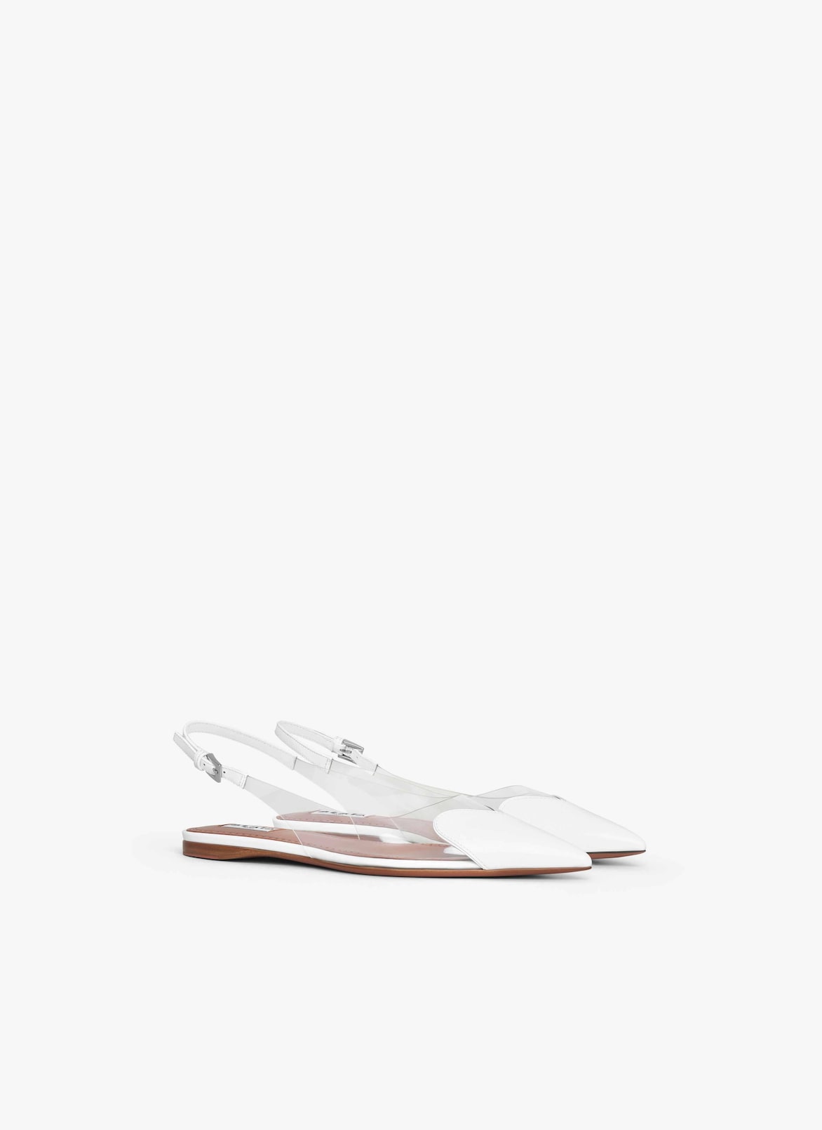 LE CŒUR FLAT SLINGBACKS IN PATENT CALFSKIN ALAÏA WHITE LE CŒUR FLAT SLINGBACKS IN PATENT CALFSKIN